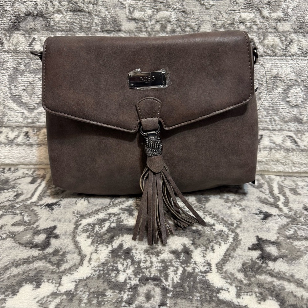 BCBG Paris Brown Crossbody Bag with Tassel NWT